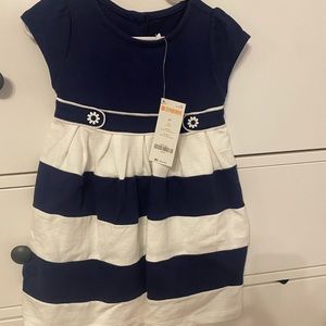 NWT Gymboree navy blue stripped dress. 2T